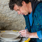 Daniel Boyle at work in his pottery 2019